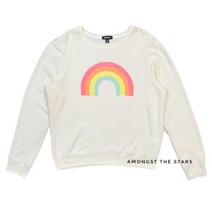 Wildfox Light Hearted Rainbow Baggy Beach Jumper